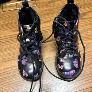 Girls butterfly combat boots